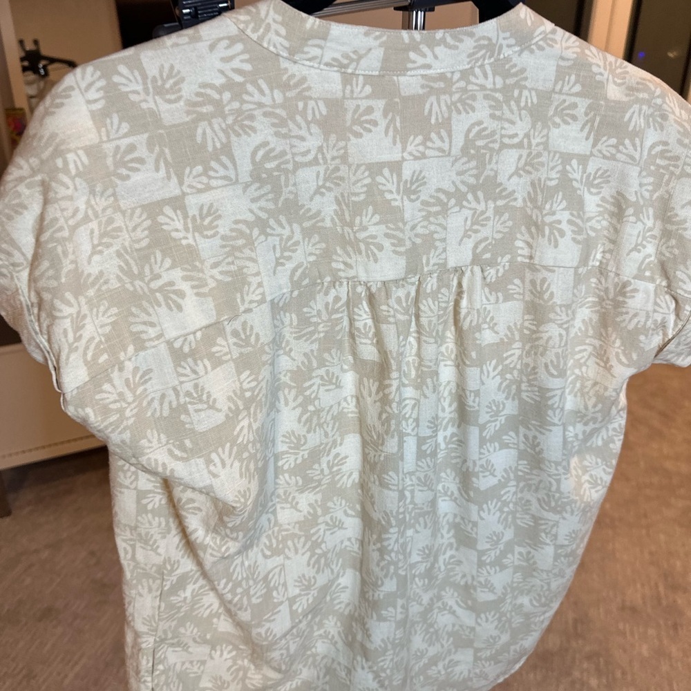 Far West Floral Button-Up Blouse | Linen blend | Size XS - Picture 6 of 9